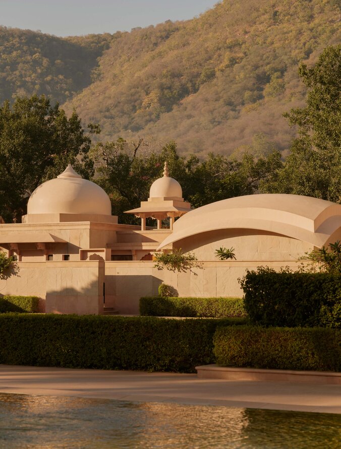 Amanbagh serene pink marble pavilions