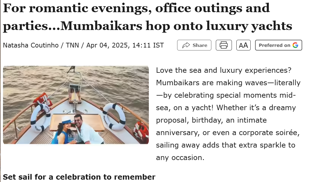 Passport Lifestyles Featured in Times of India