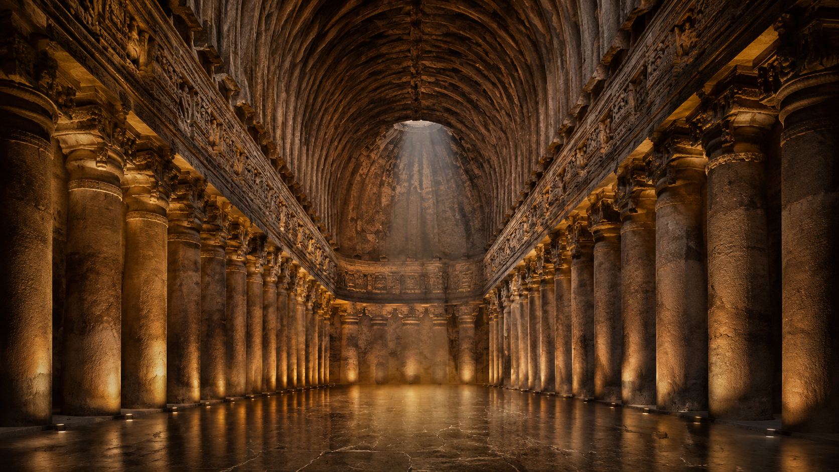 Ajanta Ellora private heritage tour showing dramatic rock cut cave architecture