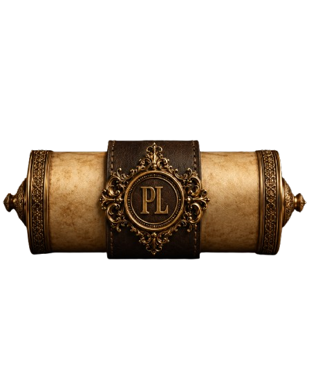 Ancient artifact scroll tied with silk ribbon
