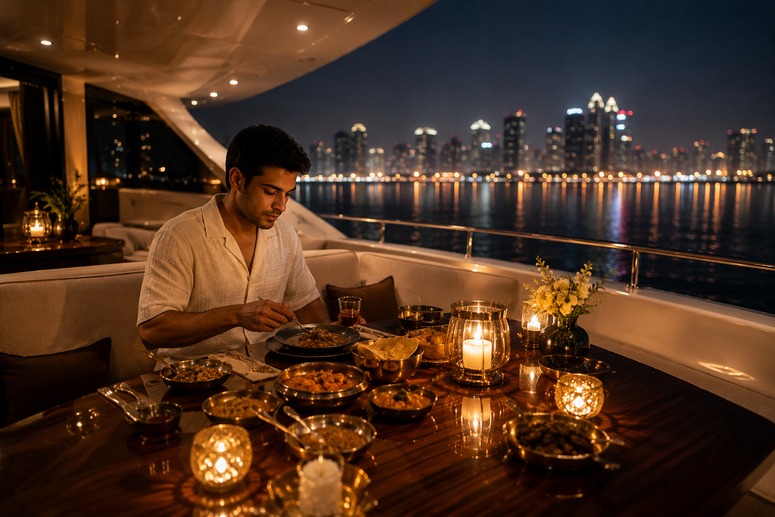 Private dinner on yacht in Mumbai