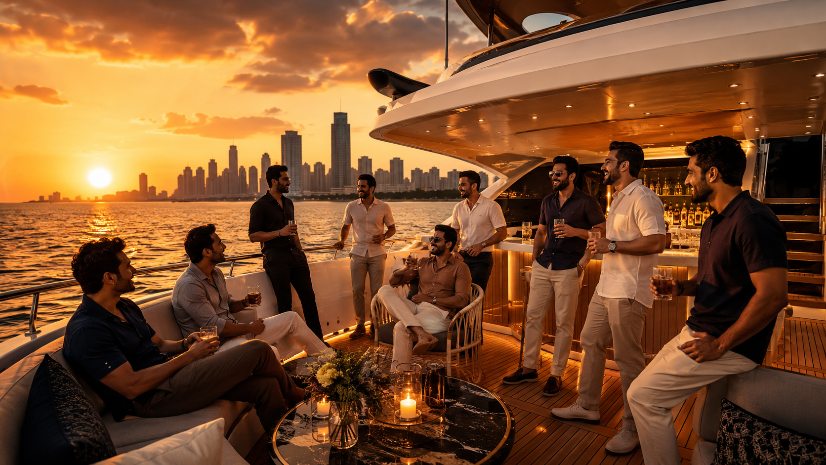 Private yacht party in Mumbai Harbour