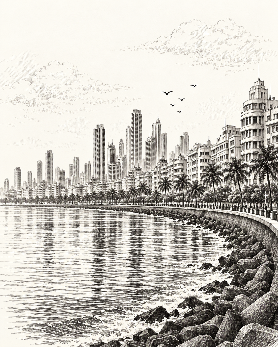 Illustration of Mumbai accompanying the guided sightseeing experience